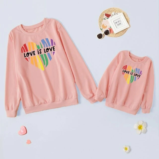 Letter Printed Parent-child Sweater Mother And Daughter  Clothes Three Colors