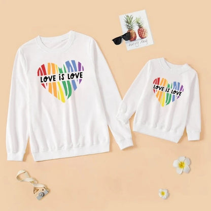 Letter Printed Parent-child Sweater Mother And Daughter  Clothes Three Colors