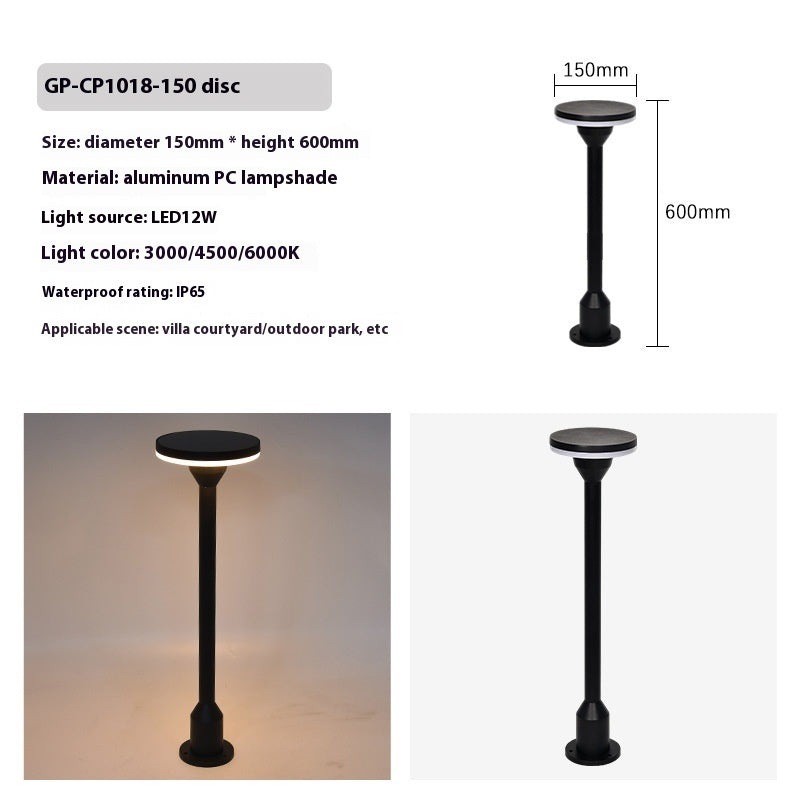 Garden Aluminum Garden Outdoor Round Landscape Lamp