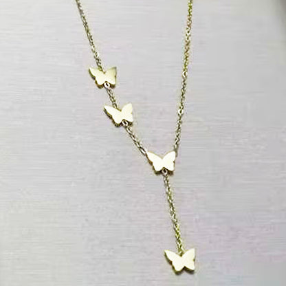 Lxalry 18K Gold Plated Celestial Necklace   Butterfly   Heart Charm Stainless Steel Jewelry  Skin Safe Hypoallergenic Gift For Women Wife Mom  Romantic Everyday   Wedding Glow