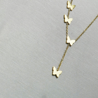 Lxalry 18K Gold Plated Celestial Necklace   Butterfly   Heart Charm Stainless Steel Jewelry  Skin Safe Hypoallergenic Gift For Women Wife Mom  Romantic Everyday   Wedding Glow