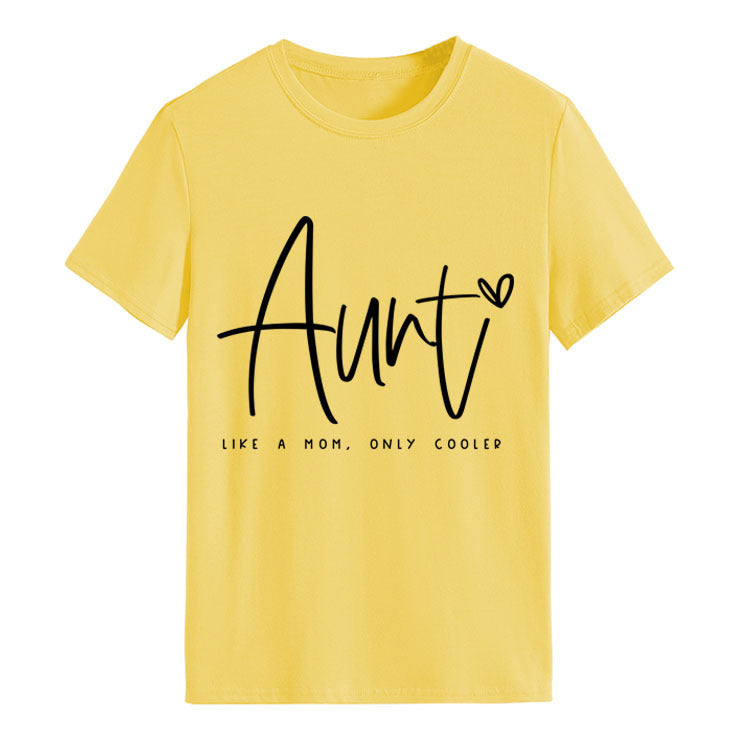 AUNT LIKE A MOM Fashion Round Neck Loose Short Sleeves
