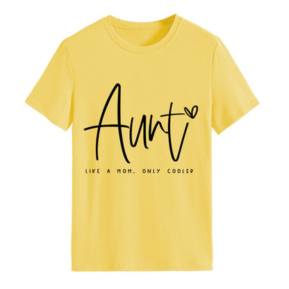 AUNT LIKE A MOM Fashion Round Neck Loose Short Sleeves