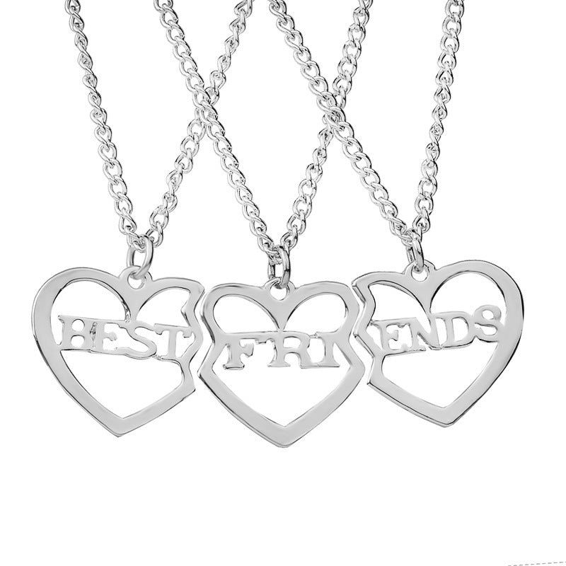Heart Pendant BIG LITTLE Sister Love Drop Oil Necklace