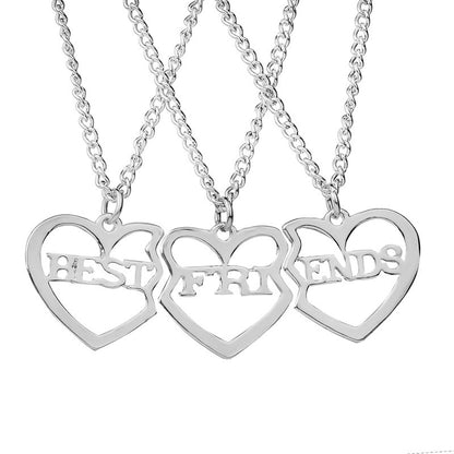 Heart Pendant BIG LITTLE Sister Love Drop Oil Necklace