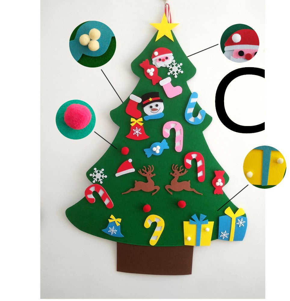 DIY Felt Christmas Tree With Three-dimensional Christmas