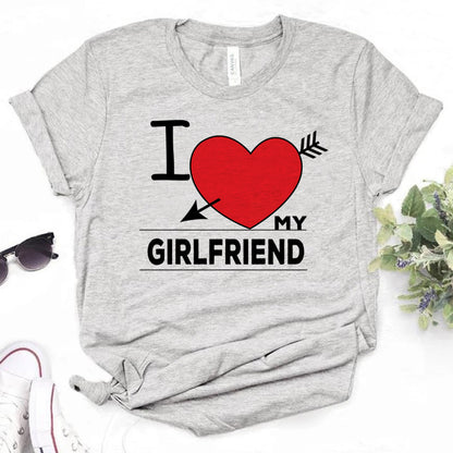 I Love My Girlfriend T-shirt Female Comic