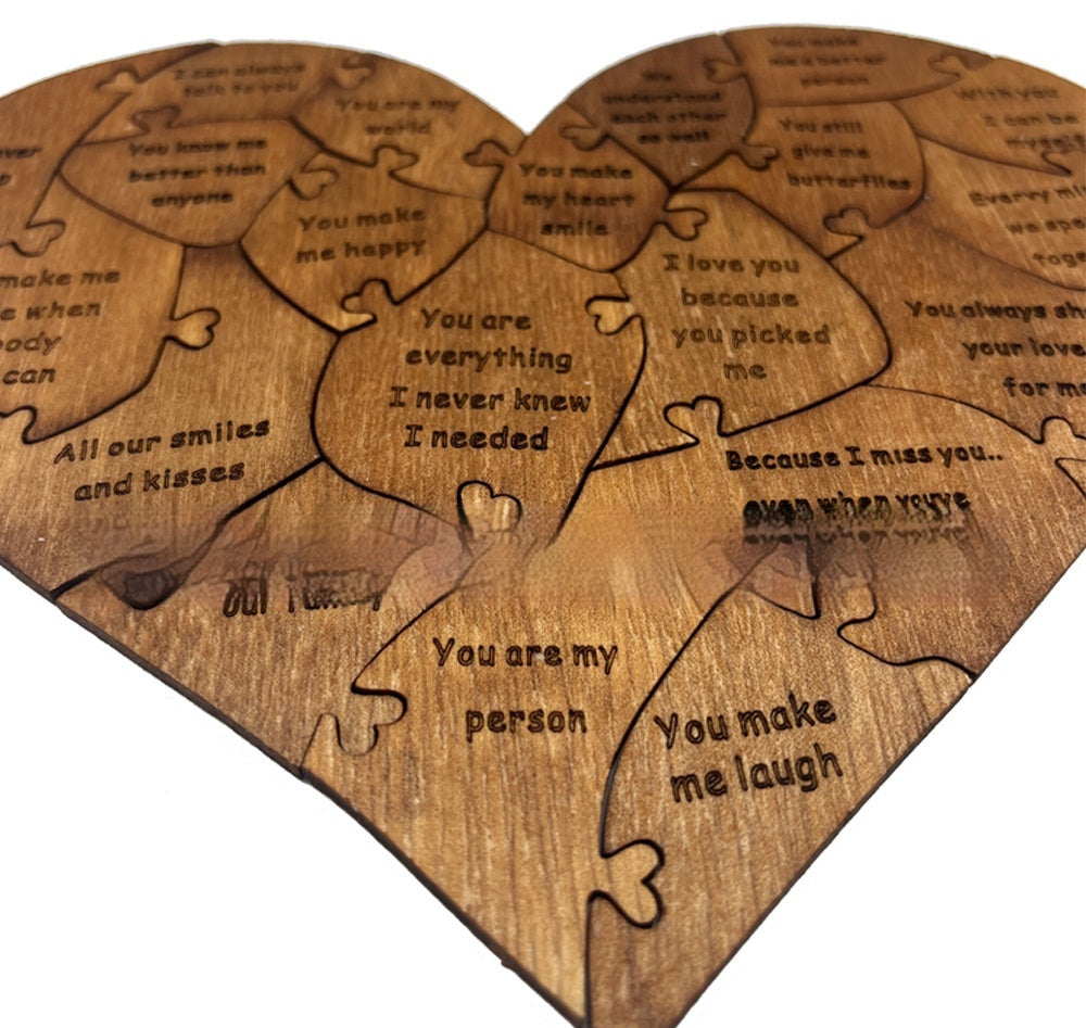Reasons Why I Love You Wooden Heart Puzzle Romantic Love Jigsaw Pu
zzle Wedding Anniversary For Wife Husband Birthday Gifts Valentine's Day Gift