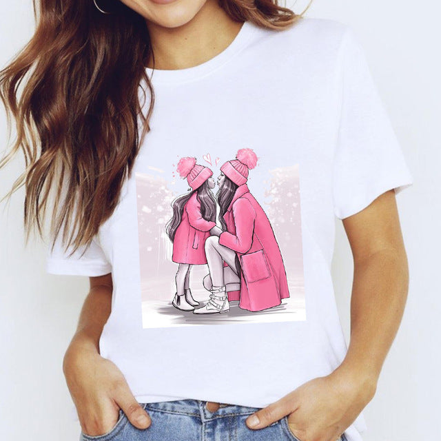 Mother And Daughter Parent-child Wear Summer Short Sleeves