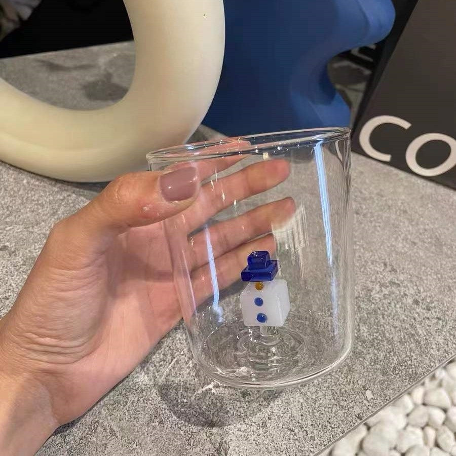 300ml Cute 3D Animal Farm Glass Cup Italy Ichendorf Design Glassware Drink Cup Whiskey Glasses Coffee Mug Kids Milk Water Teacup