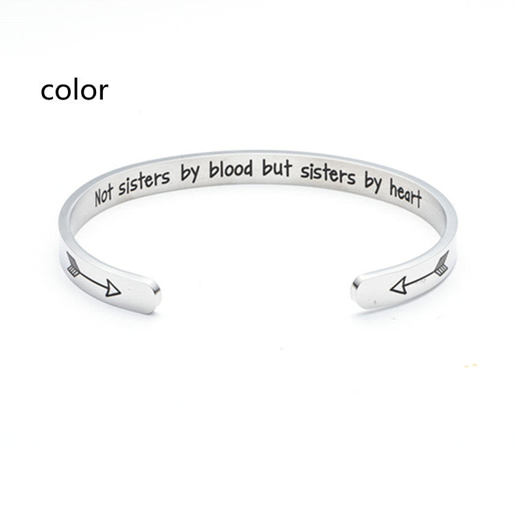 Stainless Steel Bracelet Sister Good Sister Lettering Bracelet