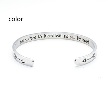 Stainless Steel Bracelet Sister Good Sister Lettering Bracelet