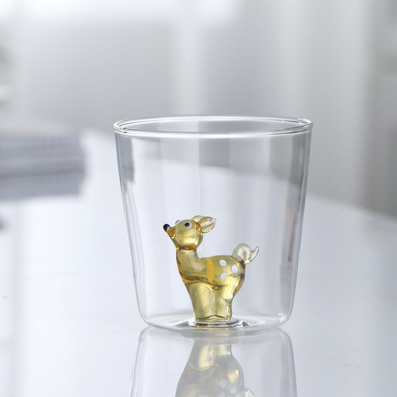 300ml Cute 3D Animal Farm Glass Cup Italy Ichendorf Design Glassware Drink Cup Whiskey Glasses Coffee Mug Kids Milk Water Teacup