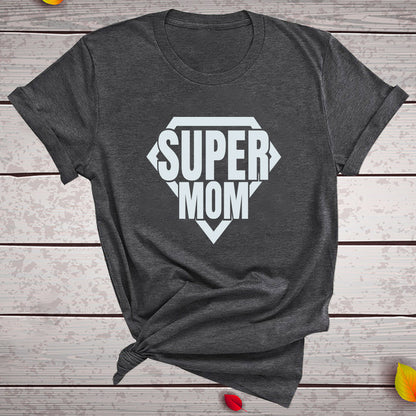 Mother's Day Super Mom Graphic Print Casual Fashion Short Sleeve T-Shirt
