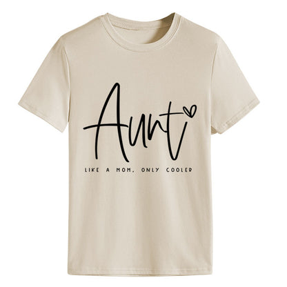 AUNT LIKE A MOM Fashion Round Neck Loose Short Sleeves