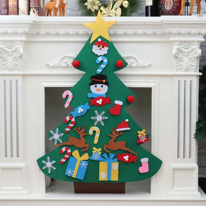 DIY Felt Christmas Tree With Three-dimensional Christmas