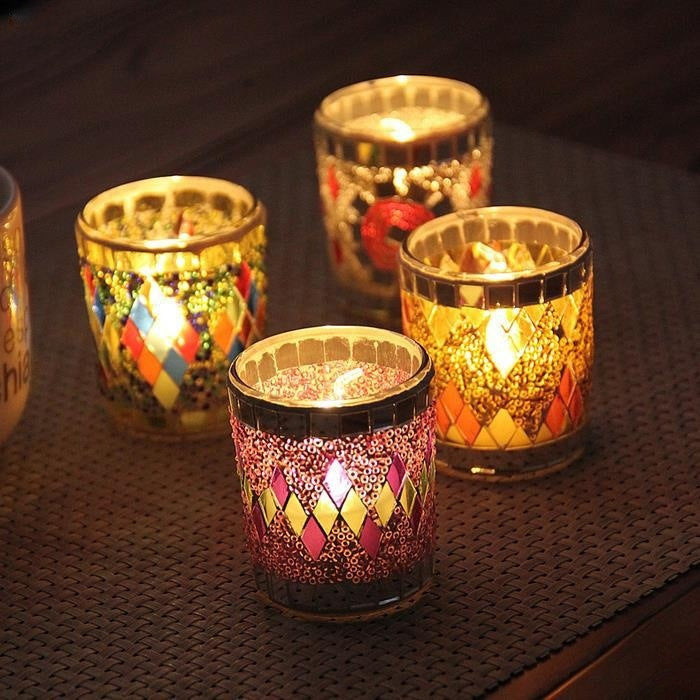 Small Glass Candlestick Candlestick Dining Bar Decorative Jewelry