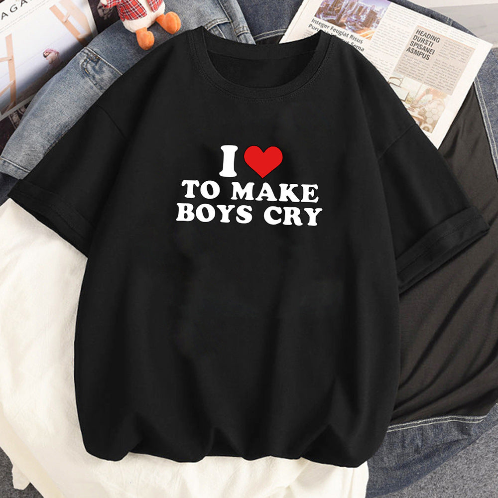 I Love My Girlfriend T-shirt Female Comic