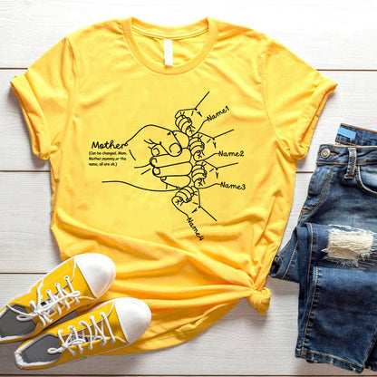 Hand Drawn Mom Kids Fist Collision Shirt Personalized T-shirt