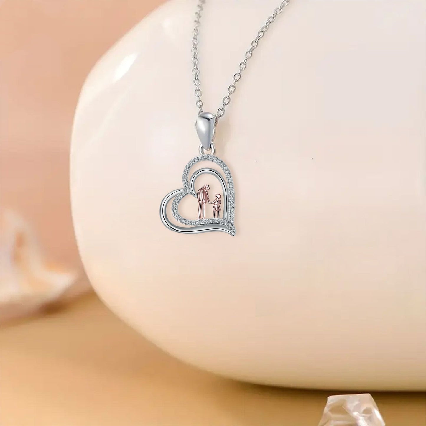 Father And Daughter Pendant Necklace Gift For Dad