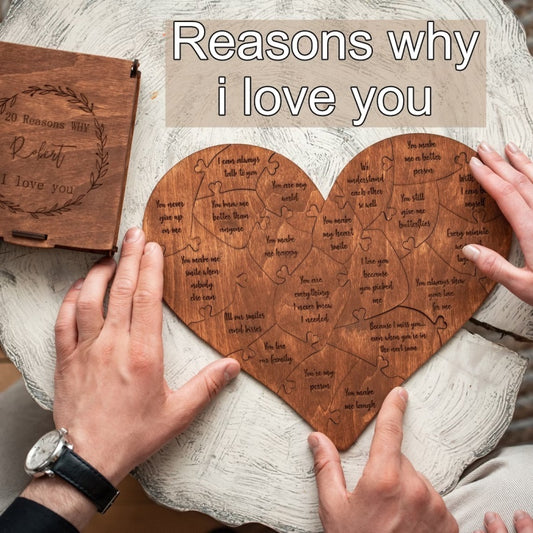Reasons Why I Love You Wooden Heart Puzzle Romantic Love Jigsaw Pu
zzle Wedding Anniversary For Wife Husband Birthday Gifts Valentine's Day Gift