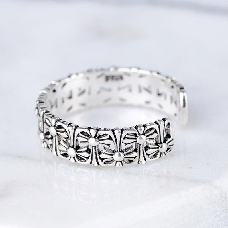 Cross Crochet  Aunt Vintage Ring