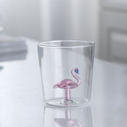 300ml Cute 3D Animal Farm Glass Cup Italy Ichendorf Design Glassware Drink Cup Whiskey Glasses Coffee Mug Kids Milk Water Teacup